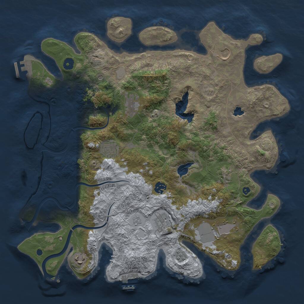 Rust Map: Procedural Map, Size: 4000, Seed: 869936, 15 Monuments