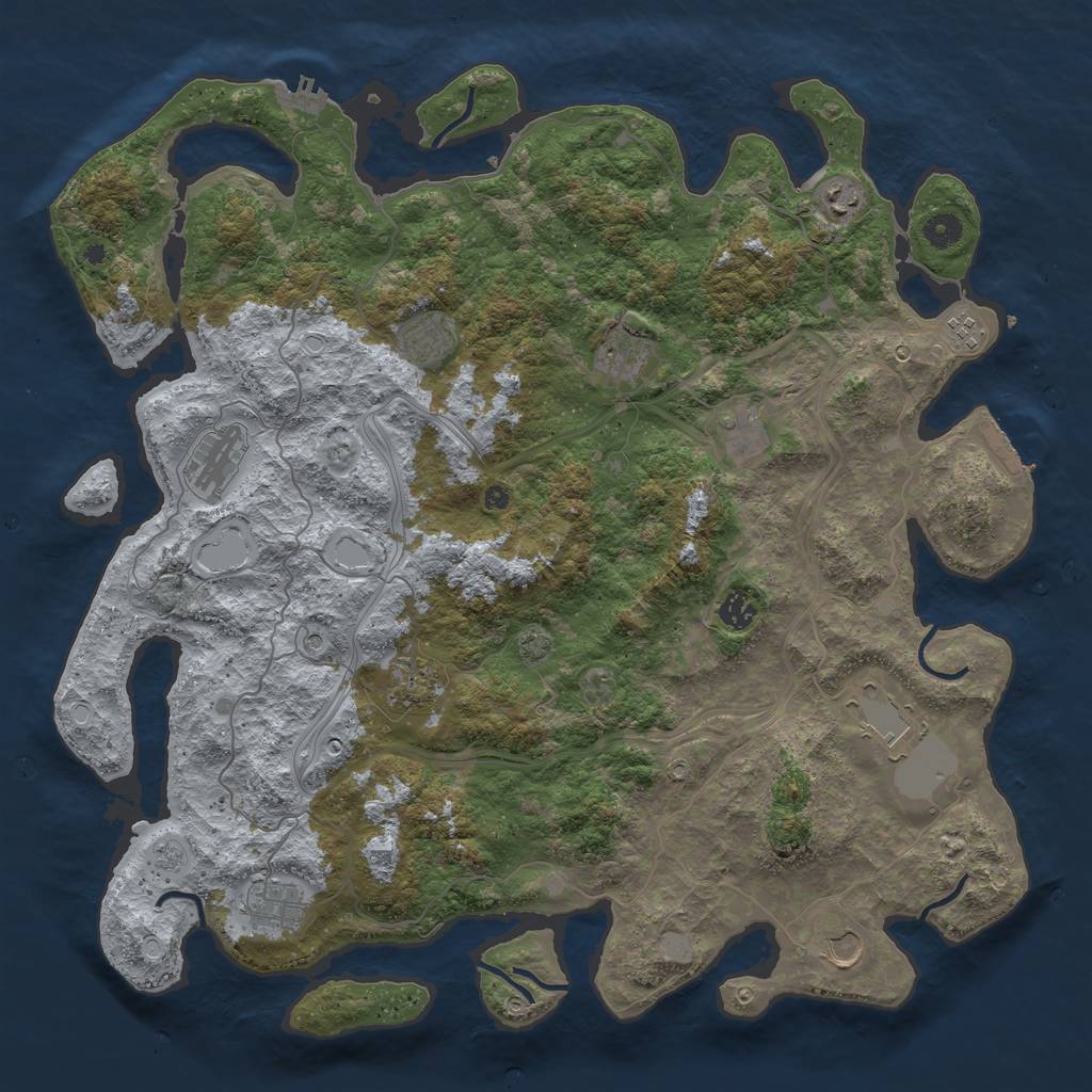Rust Map: Procedural Map, Size: 4500, Seed: 1756061997, 19 Monuments