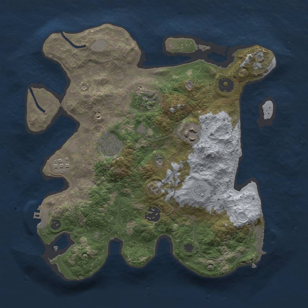 Rust Map: Procedural Map, Size: 3000, Seed: 98244, 12 Monuments