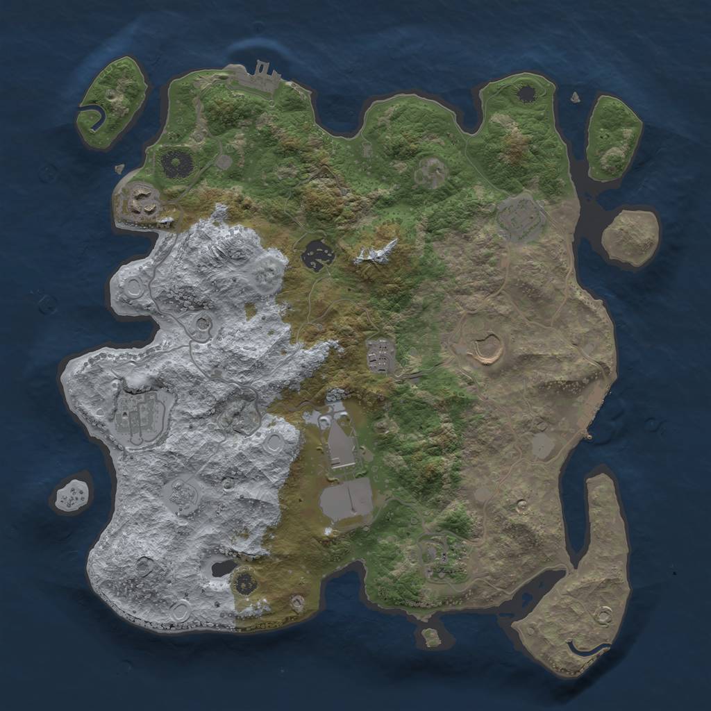 Rust Map: Procedural Map, Size: 3500, Seed: 72145565, 15 Monuments