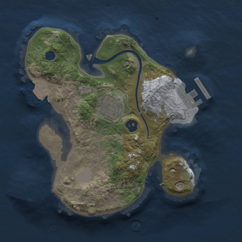 Rust Map: Procedural Map, Size: 2000, Seed: 787878, 3 Monuments