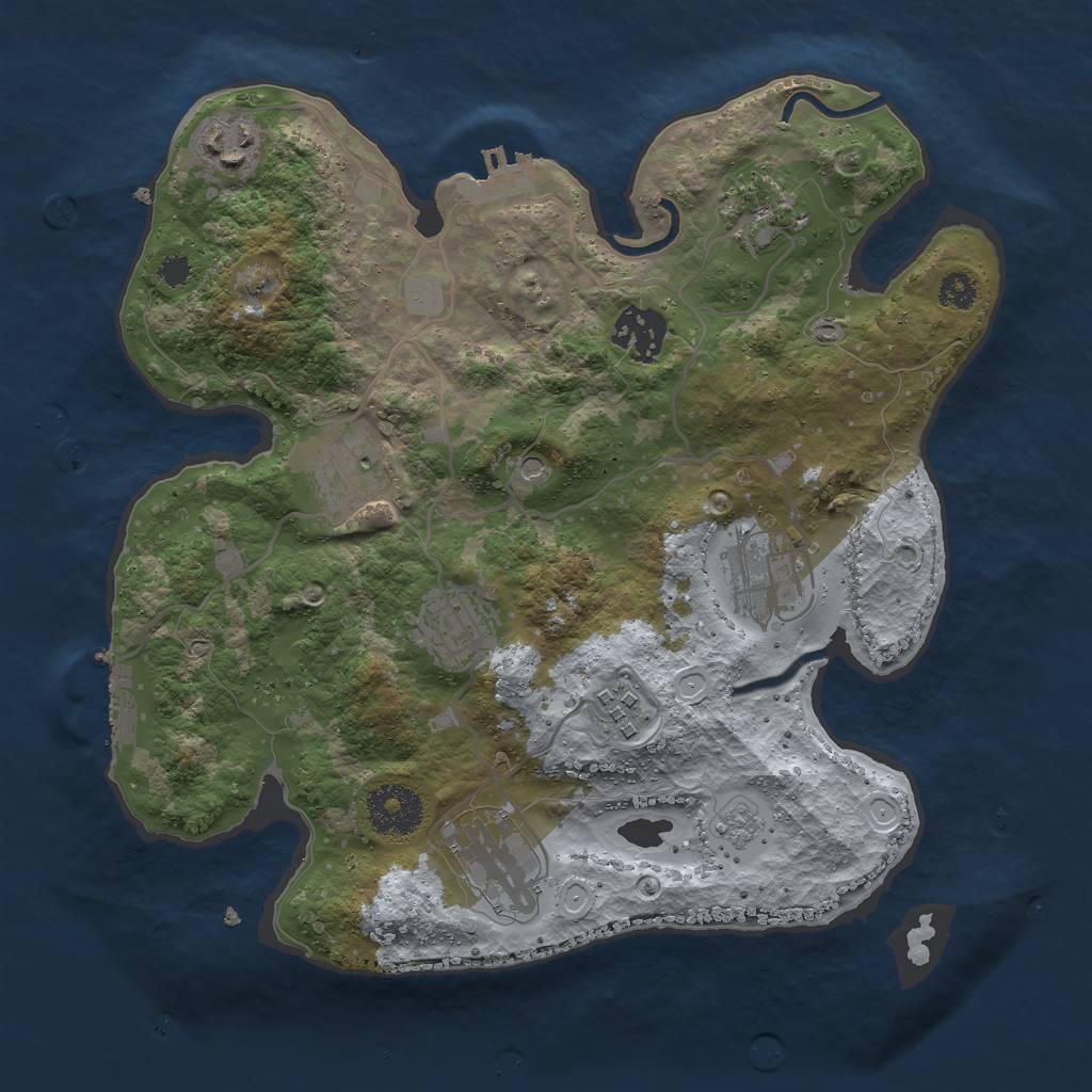 Rust Map: Procedural Map, Size: 3000, Seed: 505788468, 17 Monuments