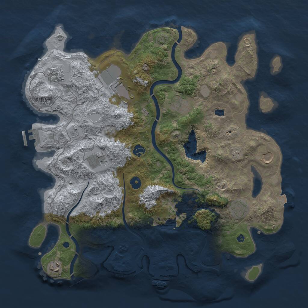 Rust Map: Procedural Map, Size: 4000, Seed: 542011, 15 Monuments