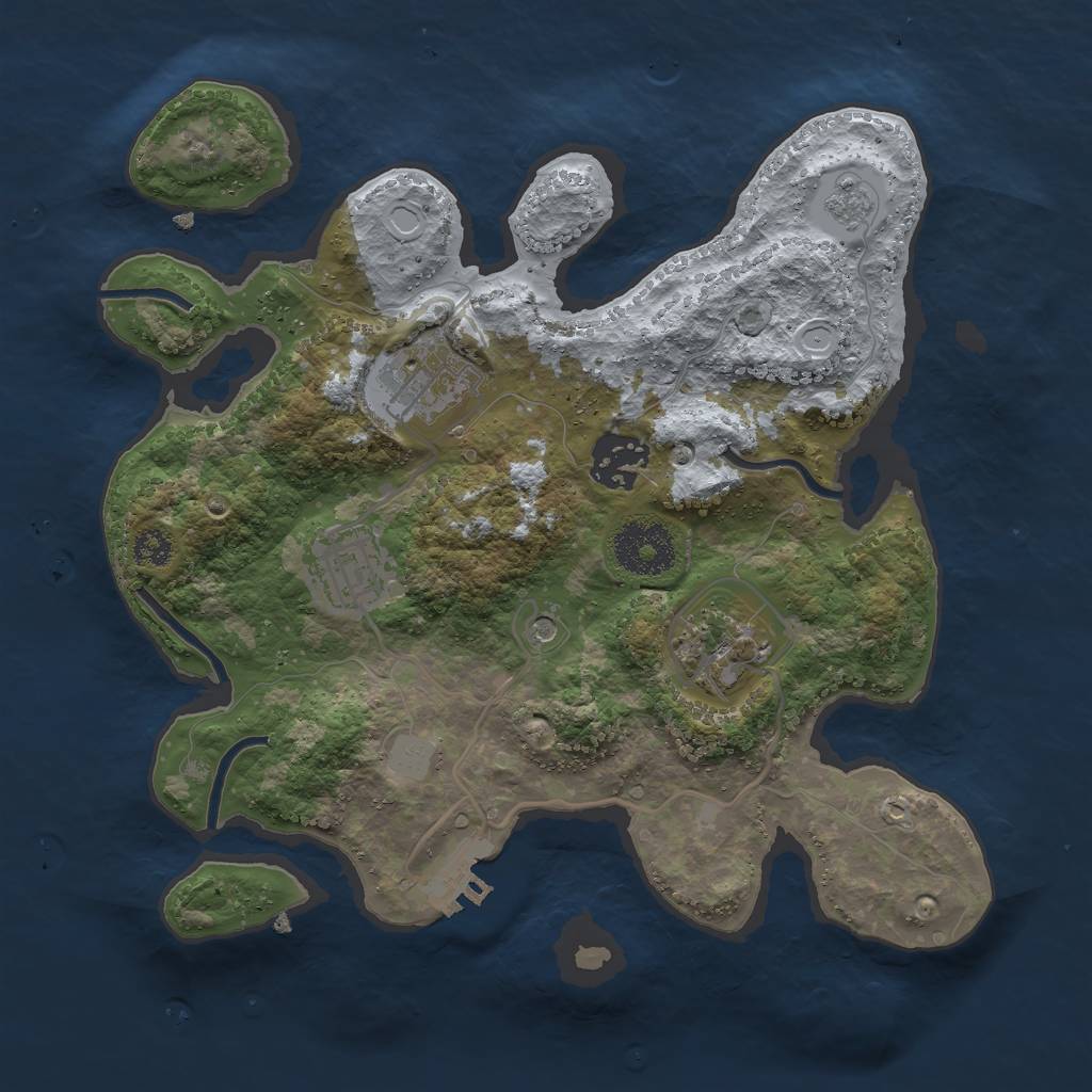 Rust Map: Procedural Map, Size: 2800, Seed: 86097680, 10 Monuments