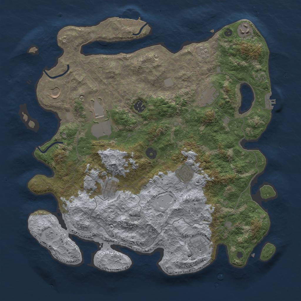 Rust Map: Procedural Map, Size: 4000, Seed: 354290, 16 Monuments