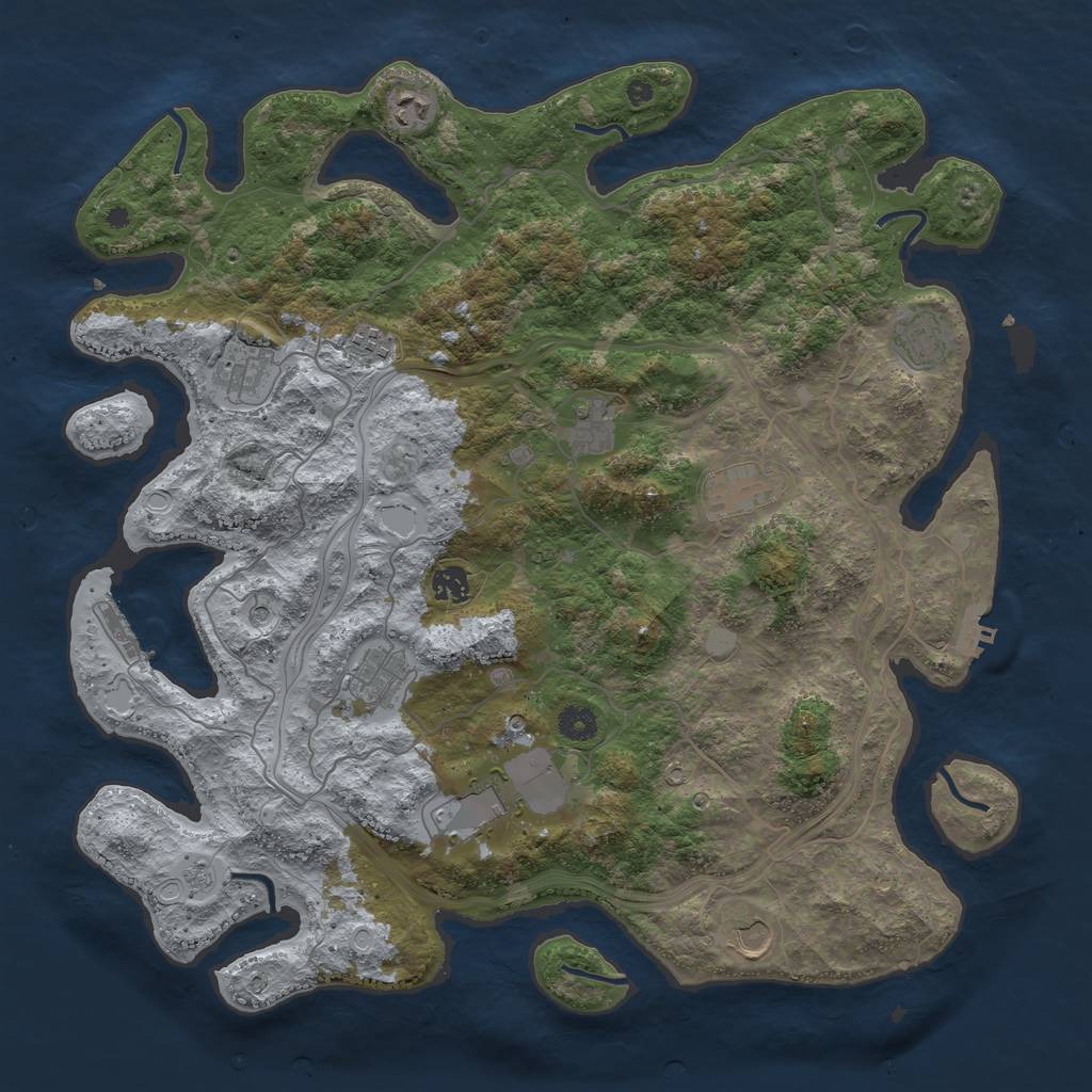 Rust Map: Procedural Map, Size: 4300, Seed: 1986528800, 17 Monuments