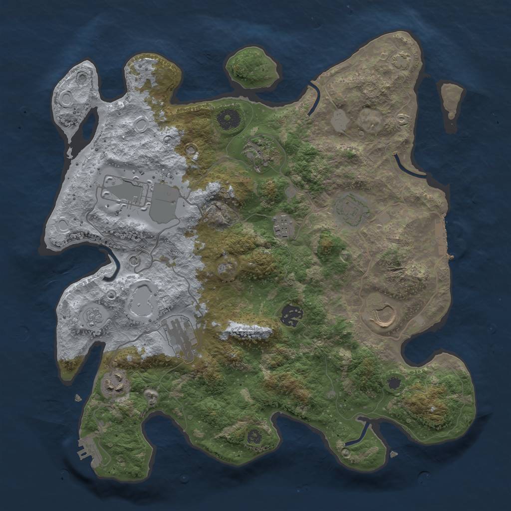 Rust Map: Procedural Map, Size: 3500, Seed: 262662072, 16 Monuments