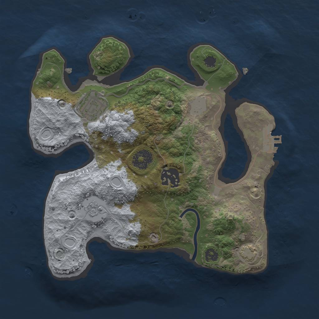 Rust Map: Procedural Map, Size: 2400, Seed: 913148642, 8 Monuments