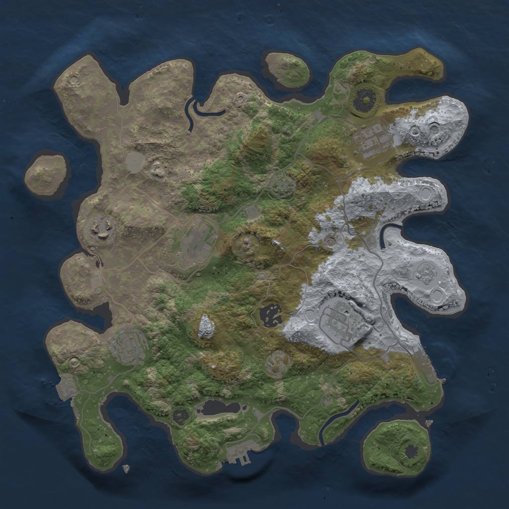 Rust Map: Procedural Map, Size: 3250, Seed: 1725442764, 14 Monuments