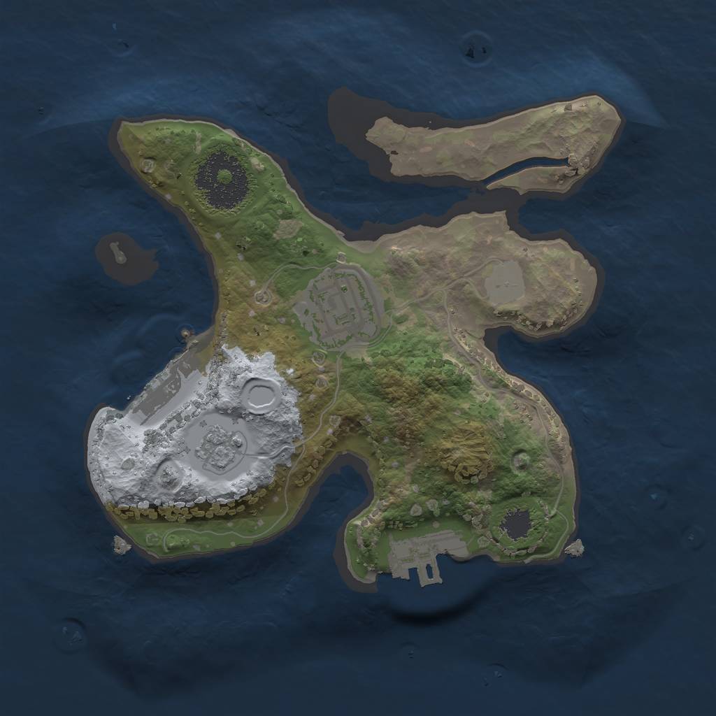 Rust Map: Procedural Map, Size: 2000, Seed: 1744047016, 9 Monuments