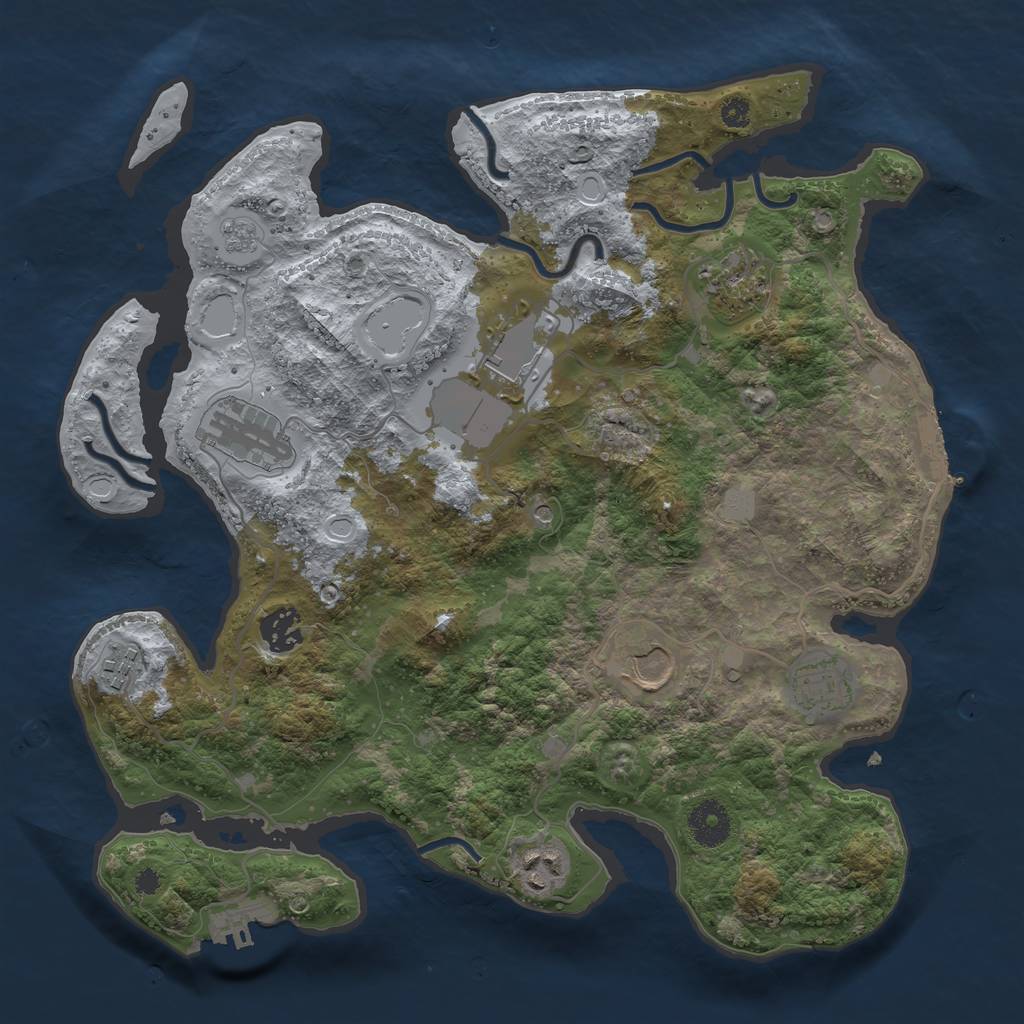 Rust Map: Procedural Map, Size: 3500, Seed: 96210233, 15 Monuments