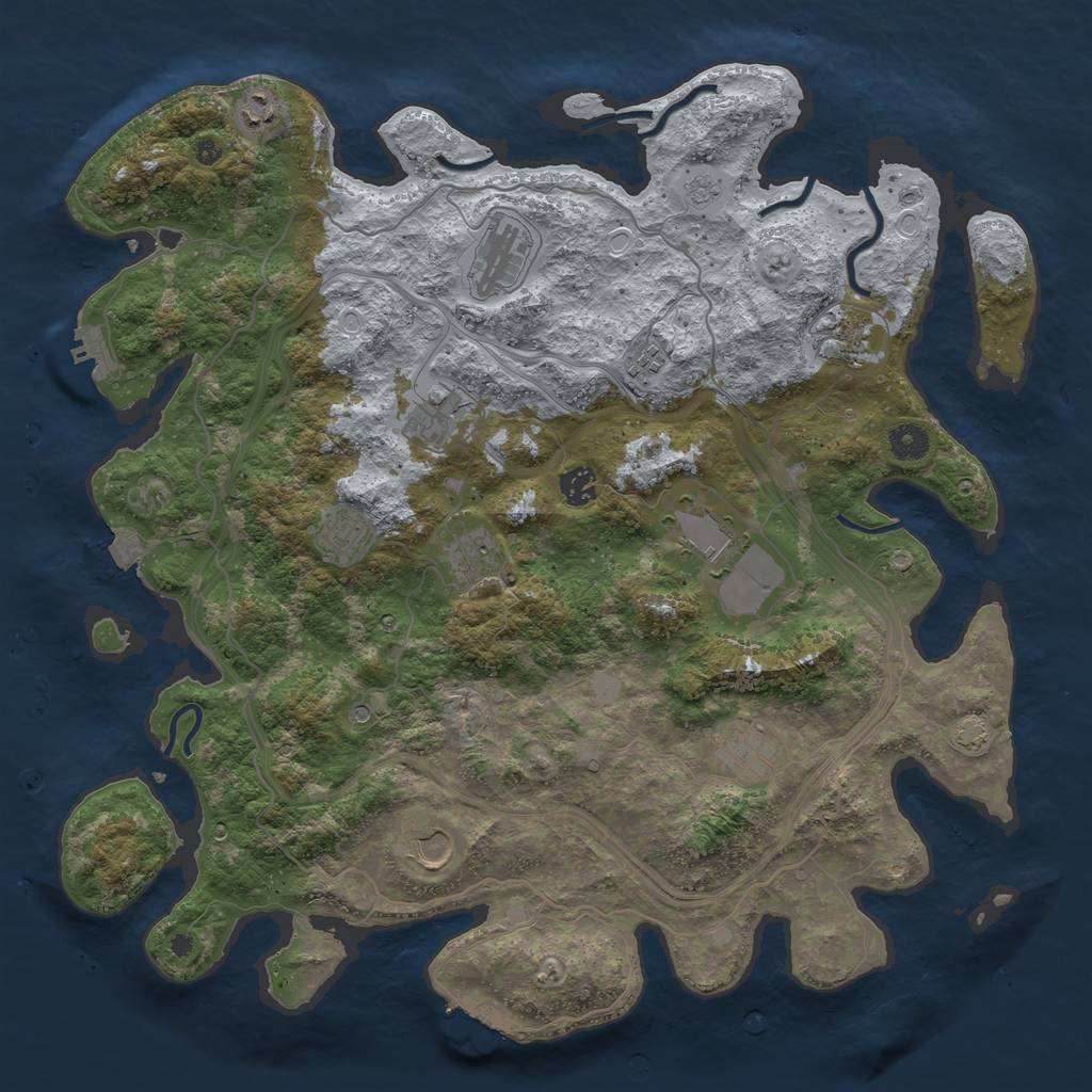Rust Map: Procedural Map, Size: 4250, Seed: 1122836193, 19 Monuments