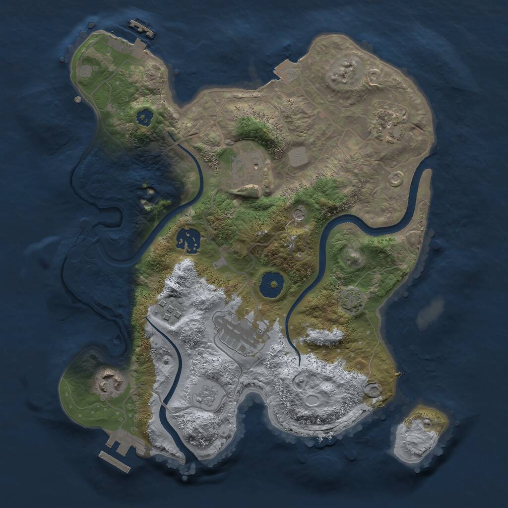 Rust Map: Procedural Map, Size: 3000, Seed: 46571074, 12 Monuments