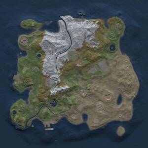 Thumbnail Rust Map: Procedural Map, Size: 3500, Seed: 1966032292, 13 Monuments