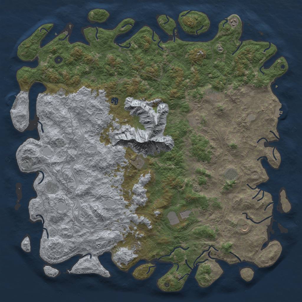 Rust Map: Procedural Map, Size: 6000, Seed: 1370618318, 18 Monuments