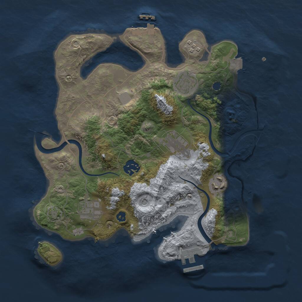 Rust Map: Procedural Map, Size: 3000, Seed: 7267780, 11 Monuments