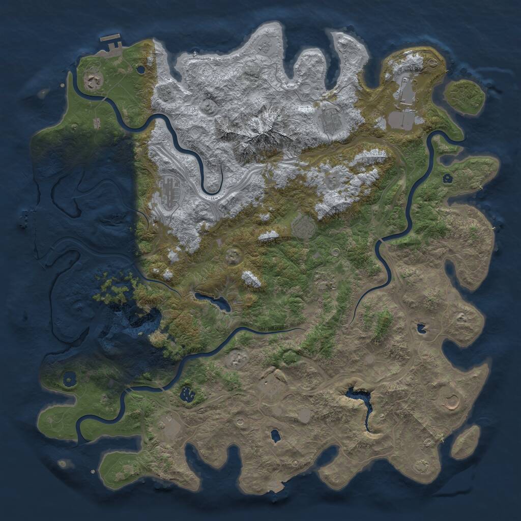 Rust Map: Procedural Map, Size: 5200, Seed: 895254, 17 Monuments