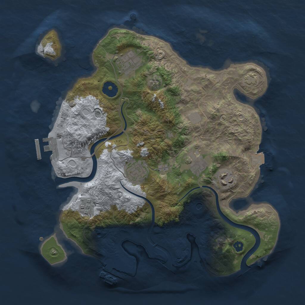 Rust Map: Procedural Map, Size: 3000, Seed: 343674284, 10 Monuments