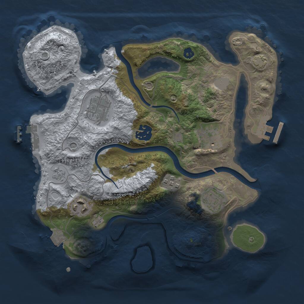 Rust Map: Procedural Map, Size: 2800, Seed: 3673, 12 Monuments