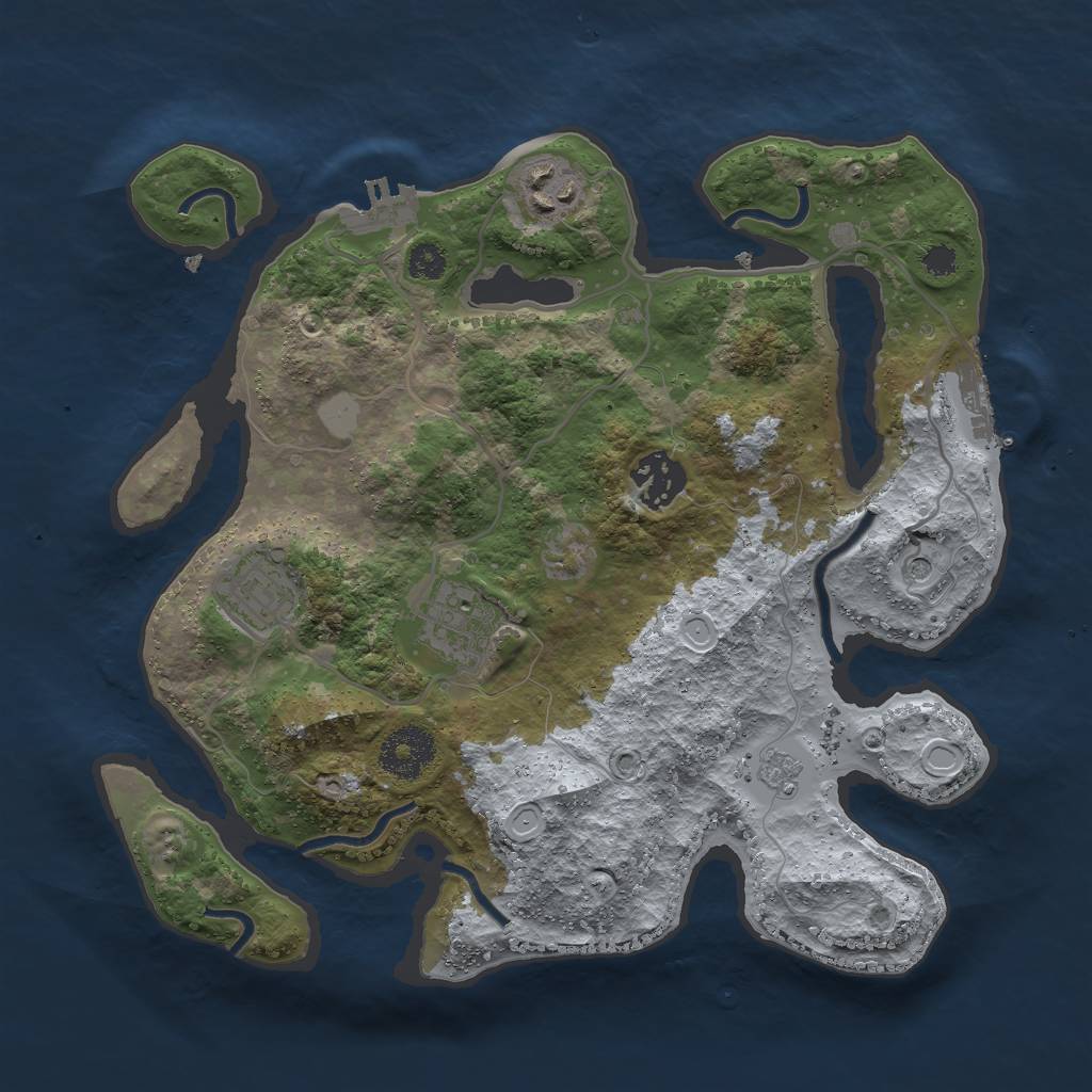 Rust Map: Procedural Map, Size: 3000, Seed: 991645635, 13 Monuments