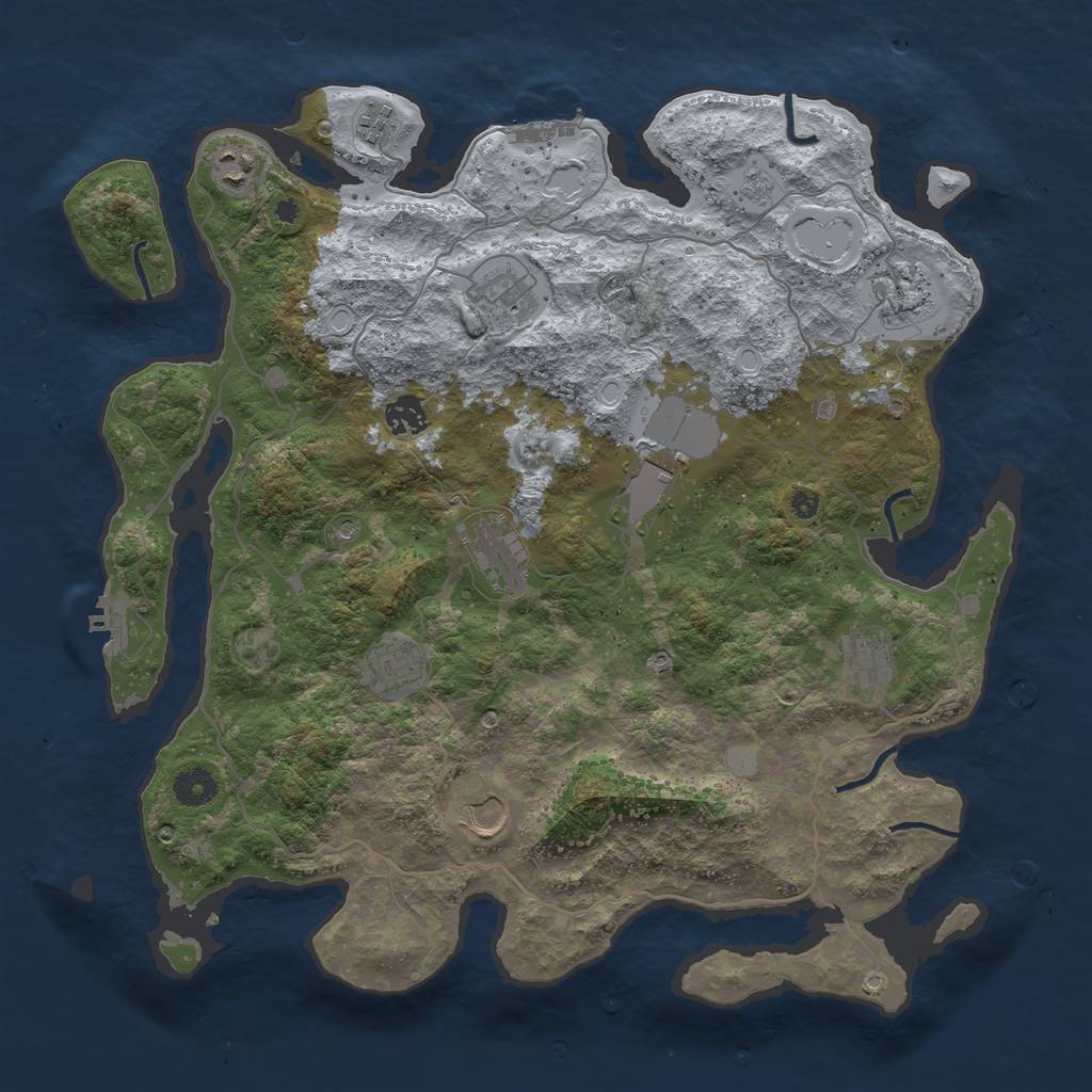 Rust Map: Procedural Map, Size: 4000, Seed: 75917, 19 Monuments