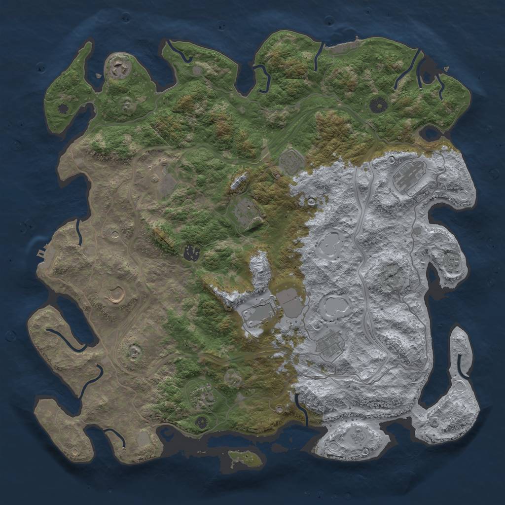 Rust Map: Procedural Map, Size: 4500, Seed: 5322, 20 Monuments