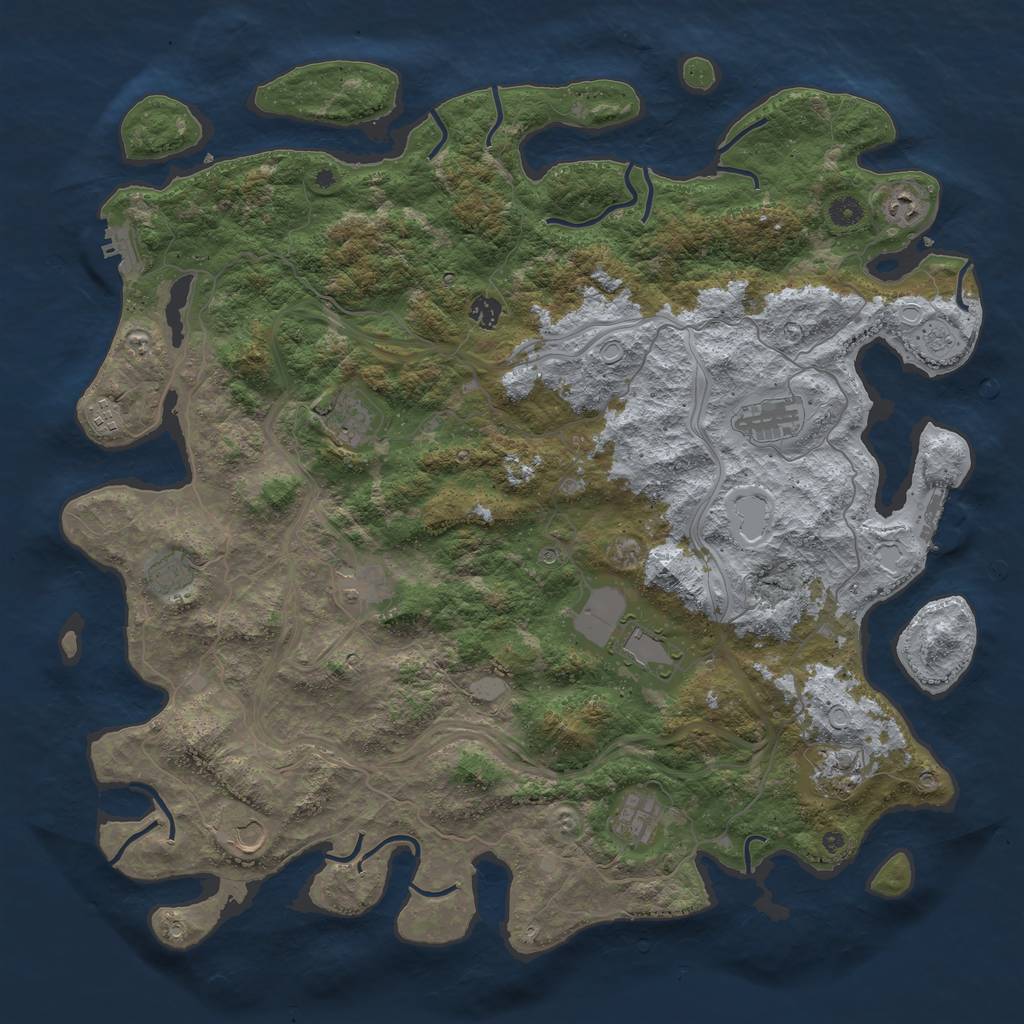 Rust Map: Procedural Map, Size: 4800, Seed: 826783738, 18 Monuments