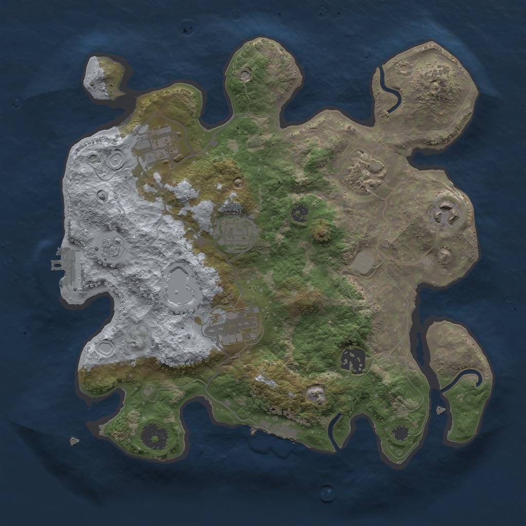 Rust Map: Procedural Map, Size: 3000, Seed: 603185345, 14 Monuments