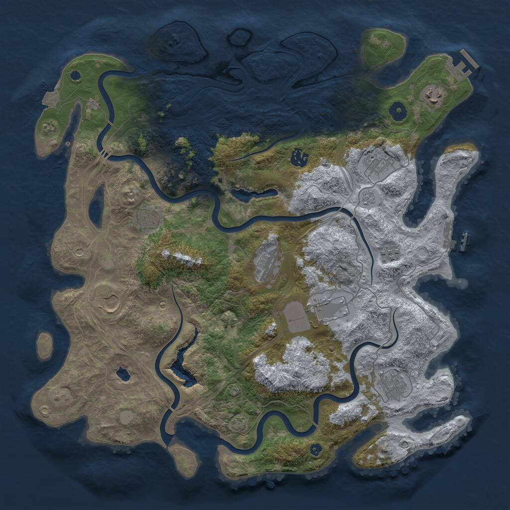 Rust Map: Procedural Map, Size: 4250, Seed: 128814109, 15 Monuments