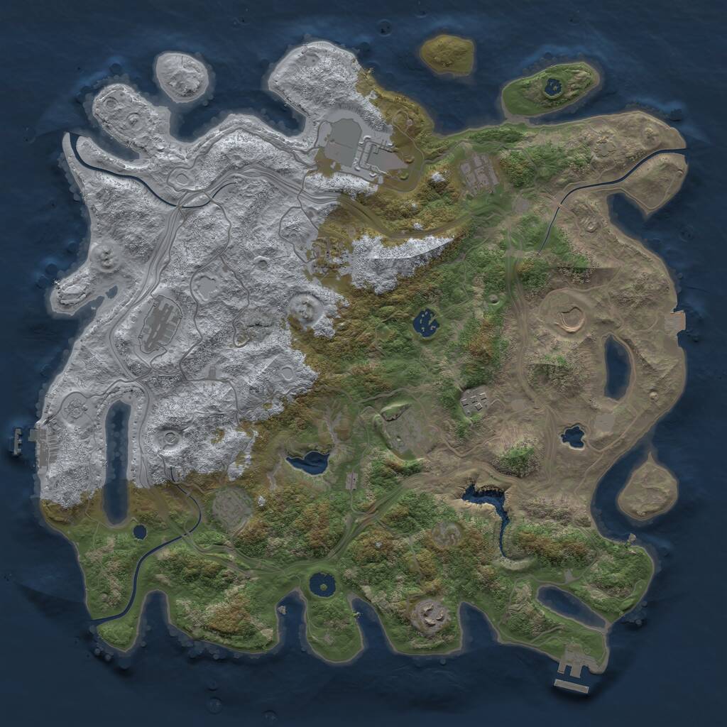 Rust Map: Procedural Map, Size: 4250, Seed: 80212758, 16 Monuments