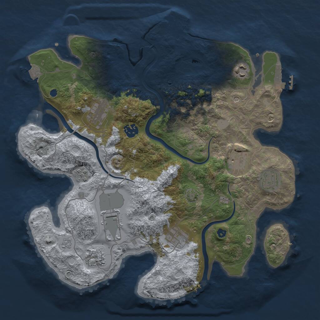 Rust Map: Procedural Map, Size: 3500, Seed: 67015282, 15 Monuments