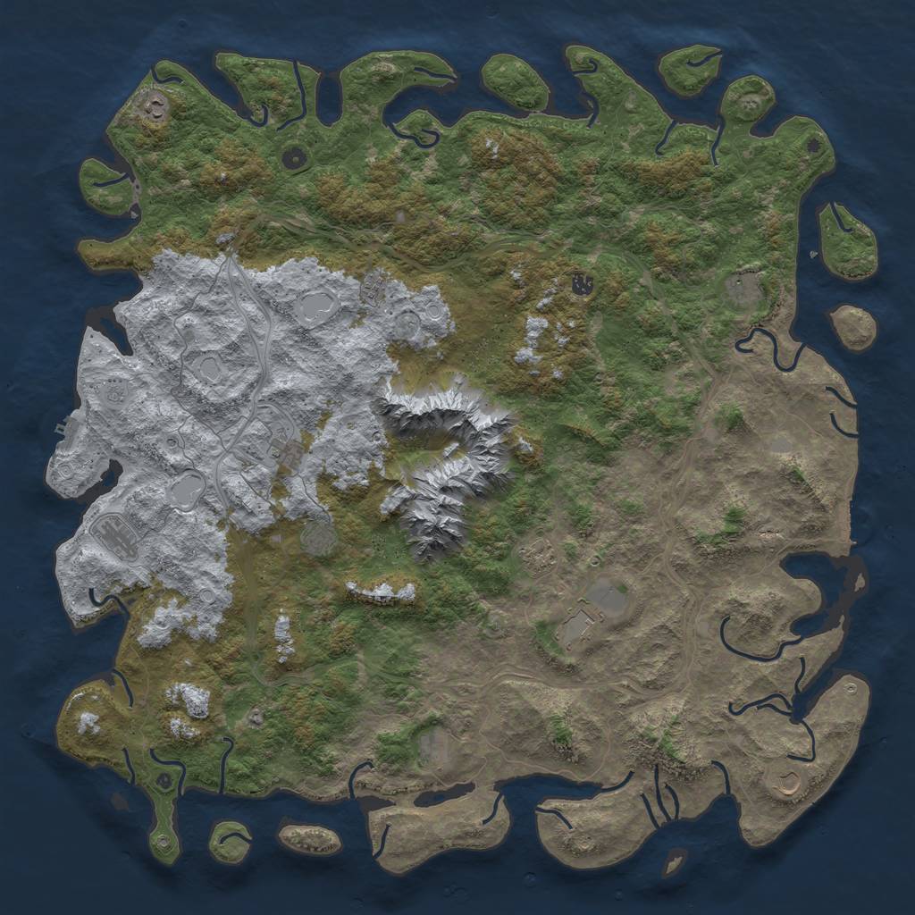 Rust Map: Procedural Map, Size: 6000, Seed: 3486489, 20 Monuments