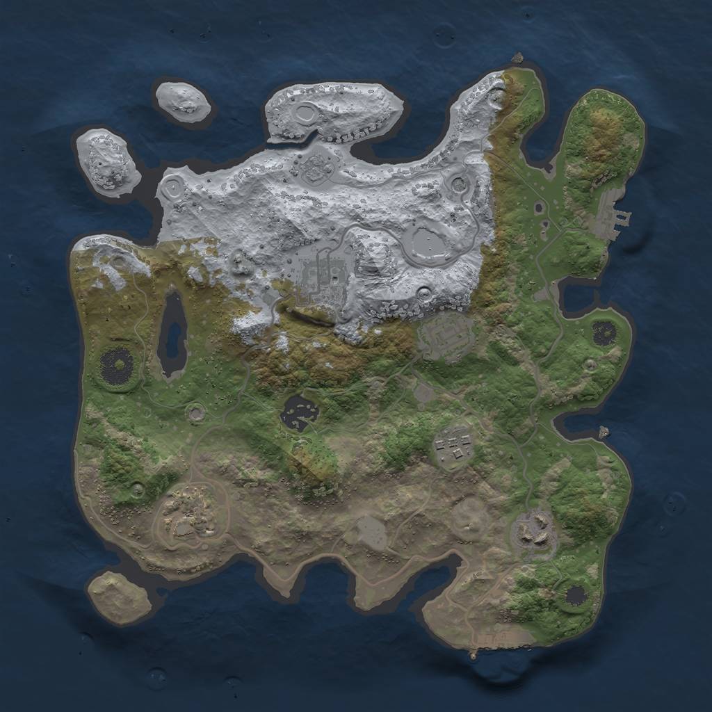 Rust Map: Procedural Map, Size: 3000, Seed: 317812464, 15 Monuments
