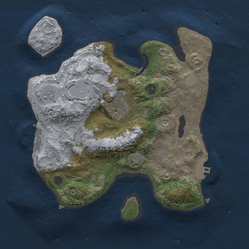 Rust Map: Procedural Map, Size: 2500, Seed: 3673, 9 Monuments