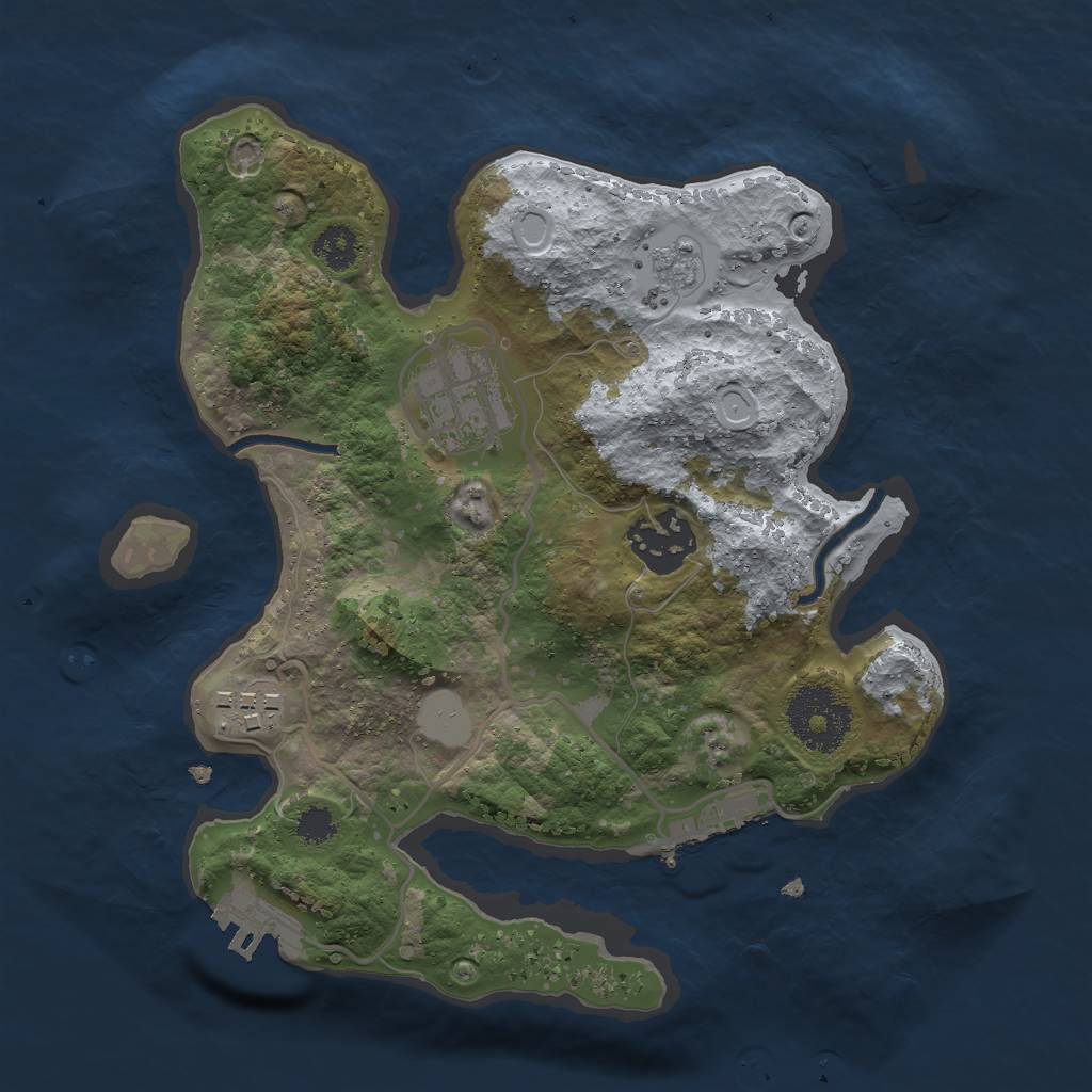Rust Map: Procedural Map, Size: 2550, Seed: 243353228, 11 Monuments