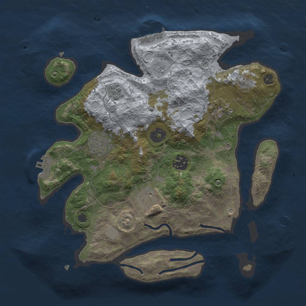Rust Map: Procedural Map, Size: 3000, Seed: 8619754, 13 Monuments