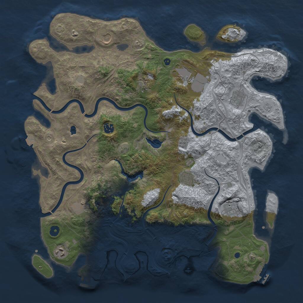 Rust Map: Procedural Map, Size: 4400, Seed: 1962, 16 Monuments