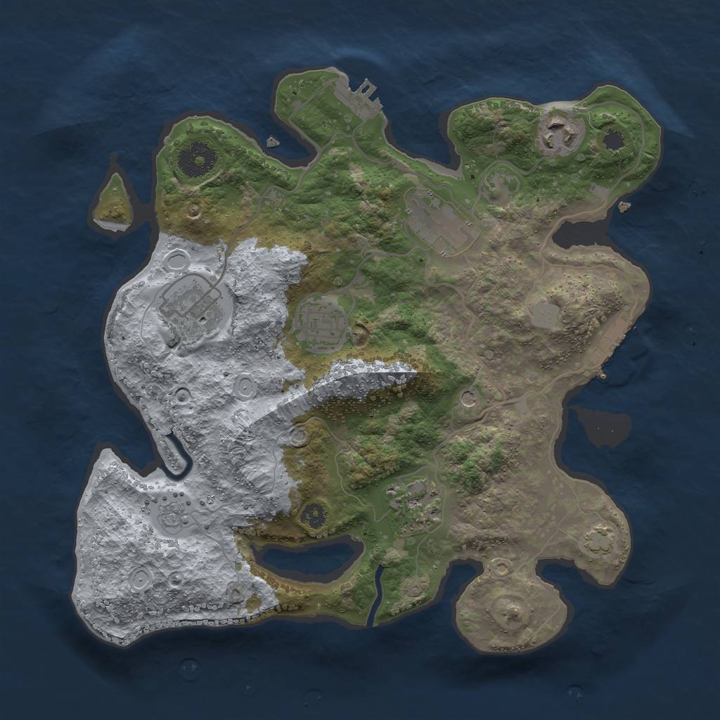 Rust Map: Procedural Map, Size: 3000, Seed: 7624831, 13 Monuments