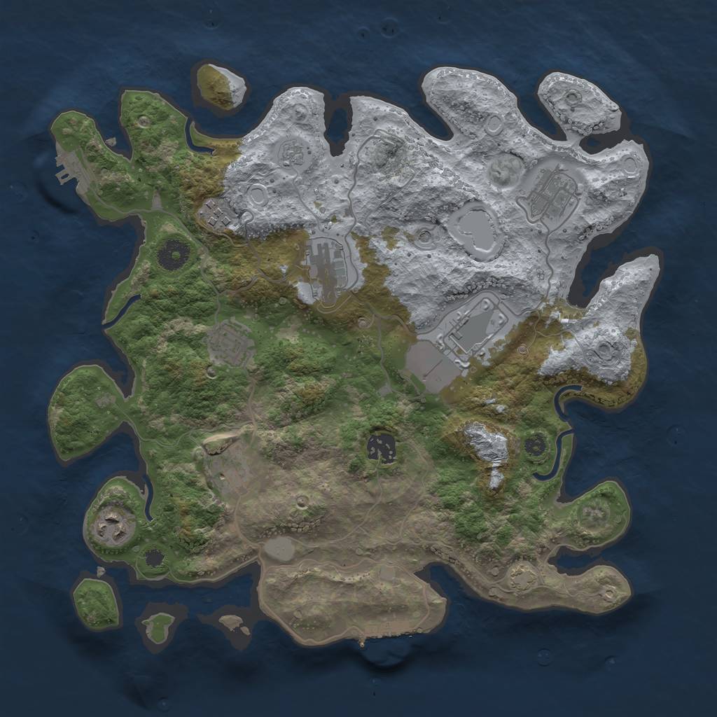 Rust Map: Procedural Map, Size: 3500, Seed: 28230013, 15 Monuments