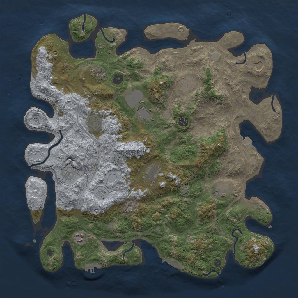 Rust Map: Procedural Map, Size: 4250, Seed: 45849948, 19 Monuments