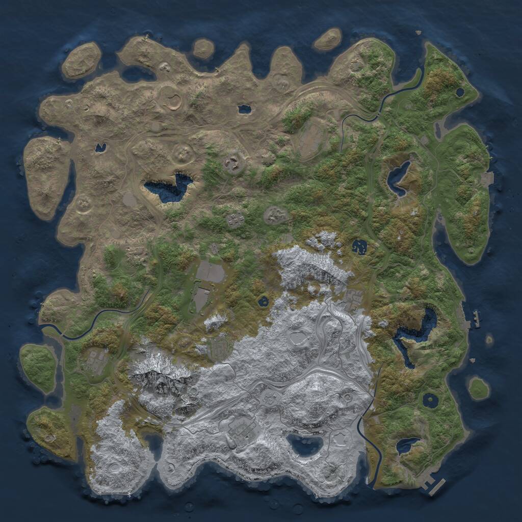 Rust Map: Procedural Map, Size: 5000, Seed: 2364880, 17 Monuments