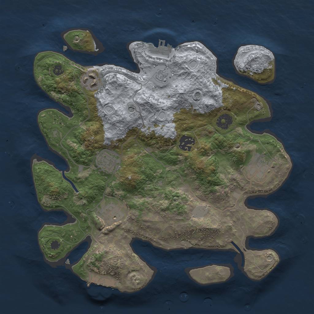 Rust Map: Procedural Map, Size: 3000, Seed: 4214145, 14 Monuments