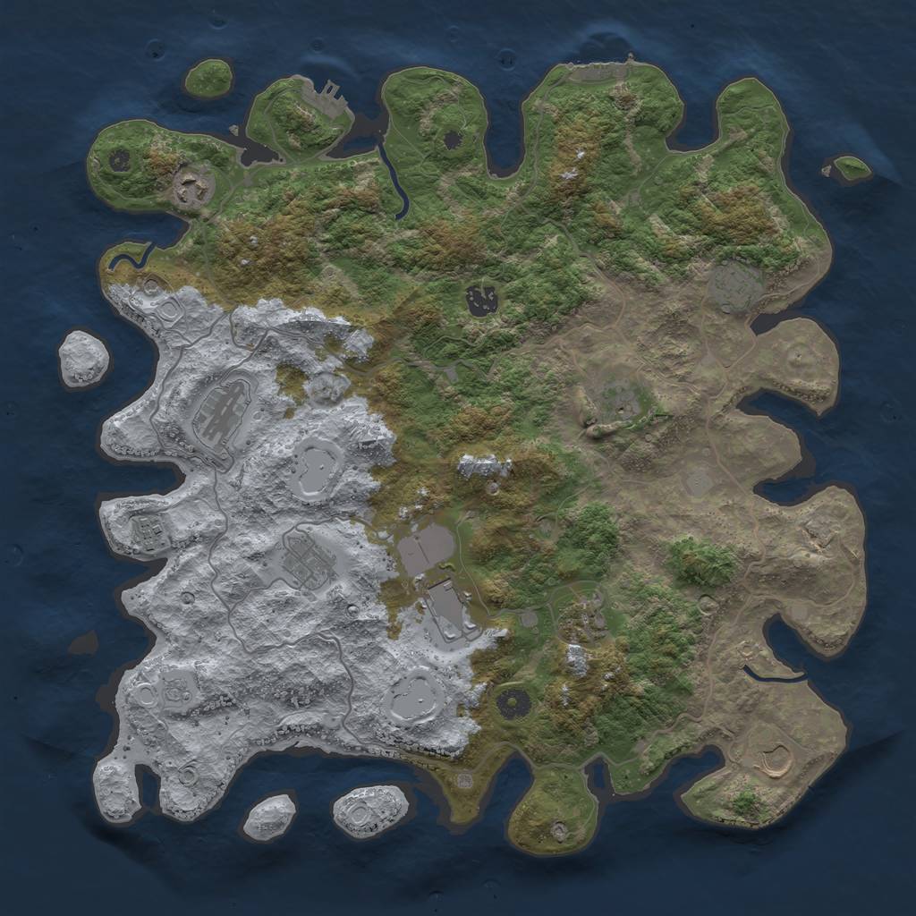 Rust Map: Procedural Map, Size: 4200, Seed: 10118008, 19 Monuments