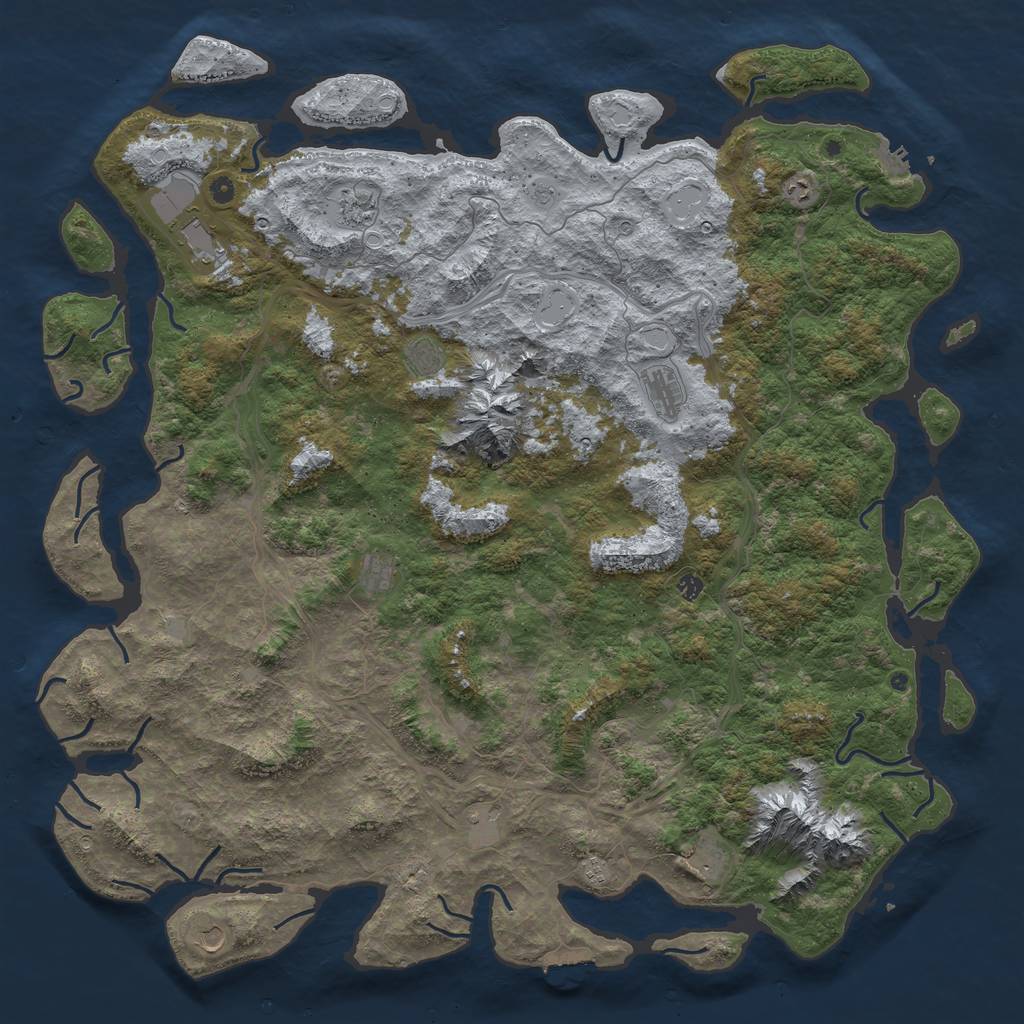 Rust Map: Procedural Map, Size: 6000, Seed: 817840780, 20 Monuments