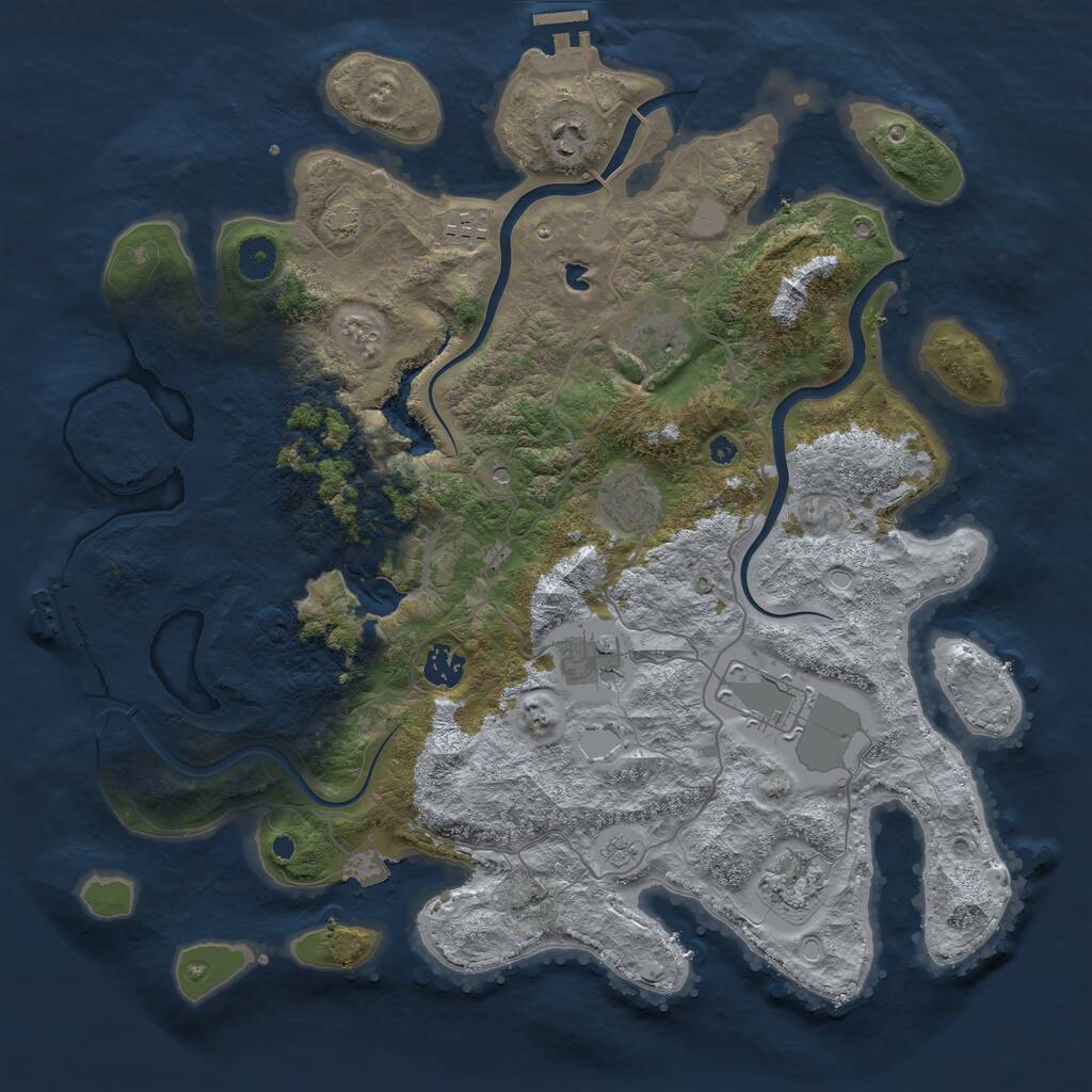 Rust Map: Procedural Map, Size: 4000, Seed: 13227382, 14 Monuments