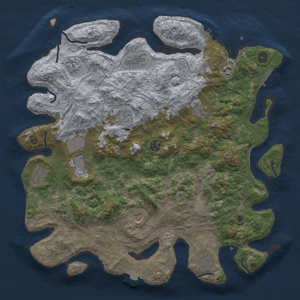 Rust Map: Procedural Map, Size: 4250, Seed: 25295, 19 Monuments