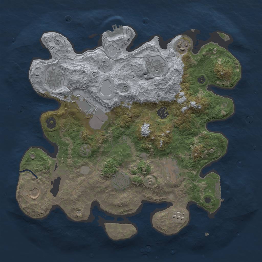 Rust Map: Procedural Map, Size: 3500, Seed: 89442817, 18 Monuments