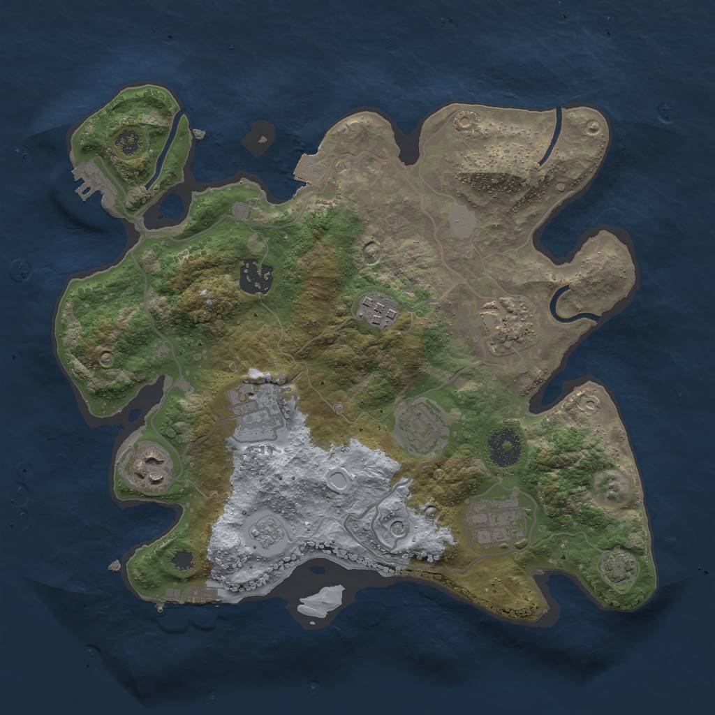 Rust Map: Procedural Map, Size: 3000, Seed: 778572899, 15 Monuments