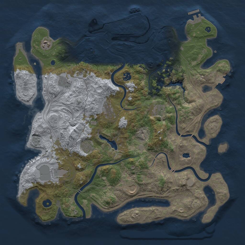 Rust Map: Procedural Map, Size: 4250, Seed: 334481304, 15 Monuments