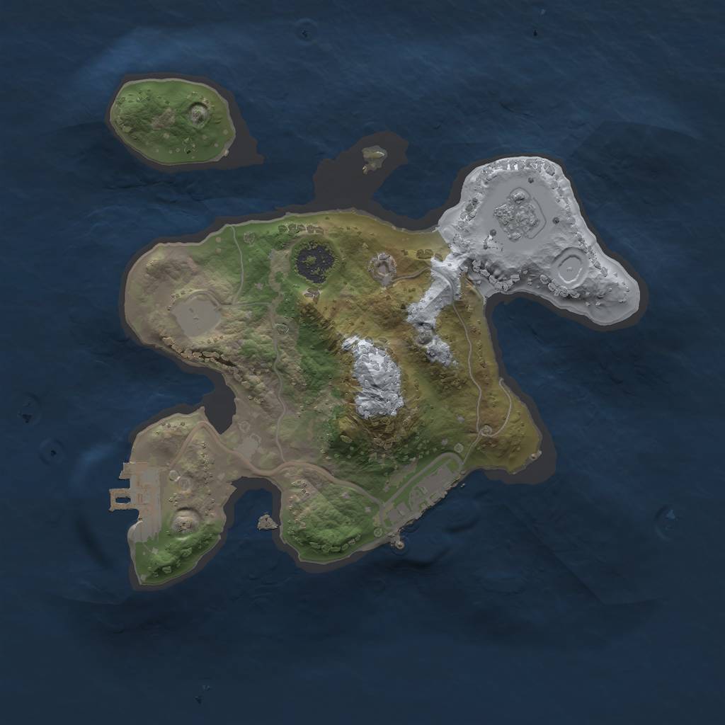 Rust Map: Procedural Map, Size: 2000, Seed: 1946785587, 8 Monuments
